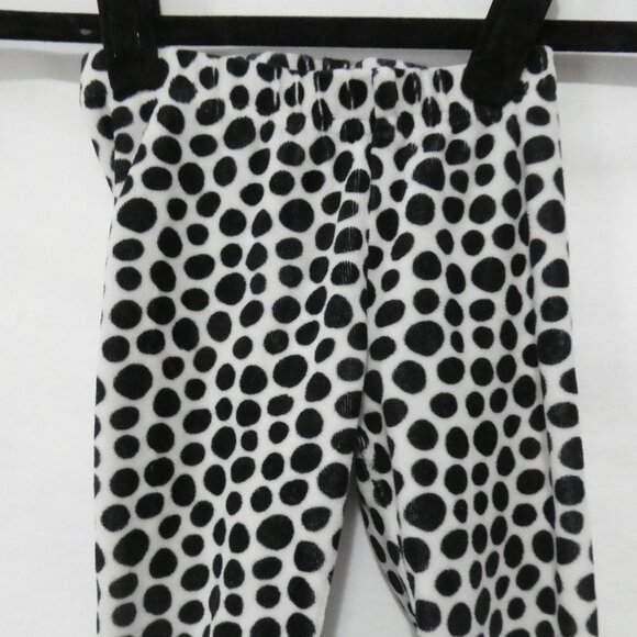 H&M - Hello Kitty | 12-18 months | Black And White Velour Polka Dot Bottoms - Picture 6 of 16
